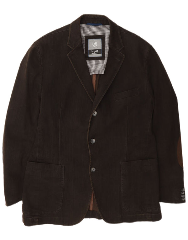 Giacca blazer a 3 bottoni da uomo Bugatti EU 52 XL cotone marrone