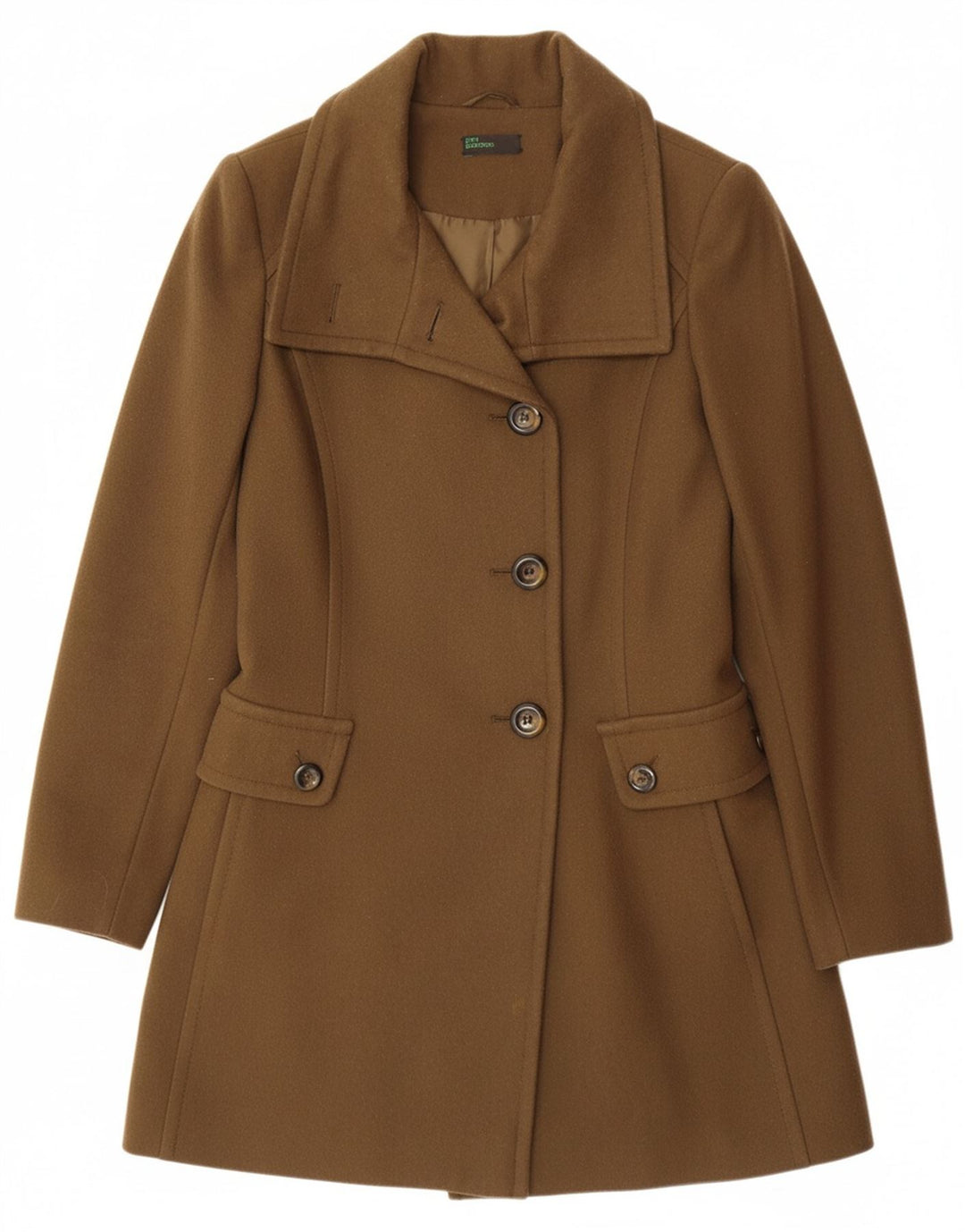 Cappotto da donna BENETTON UK 8 piccolo in lana marrone