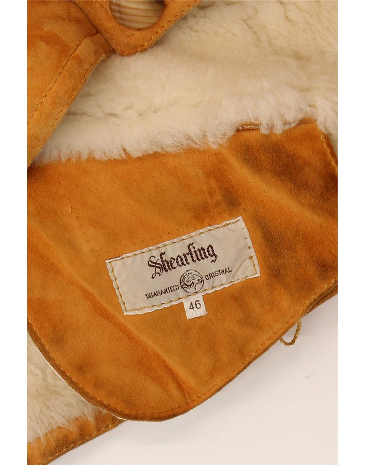 Giacca in shearling vintage da donna IT 46 Shearling marrone grande