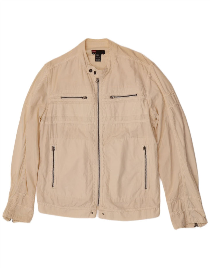Giacca bomber da donna Diesel UK 18 XL cotone bianco sporco