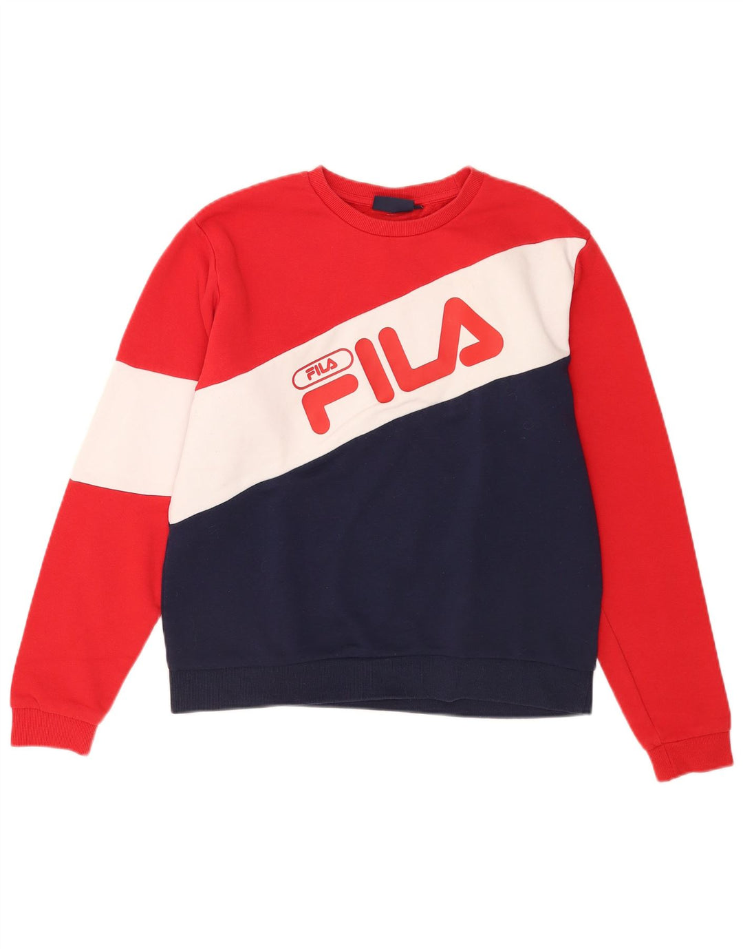 Fila Felpa grafica da uomo Maglione in cotone color block medio multicolore