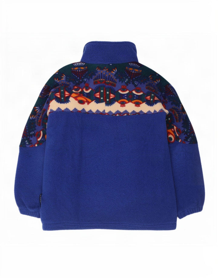 Maglione in pile da uomo Cape Horn con zip e collo in poliestere geometrico blu medio