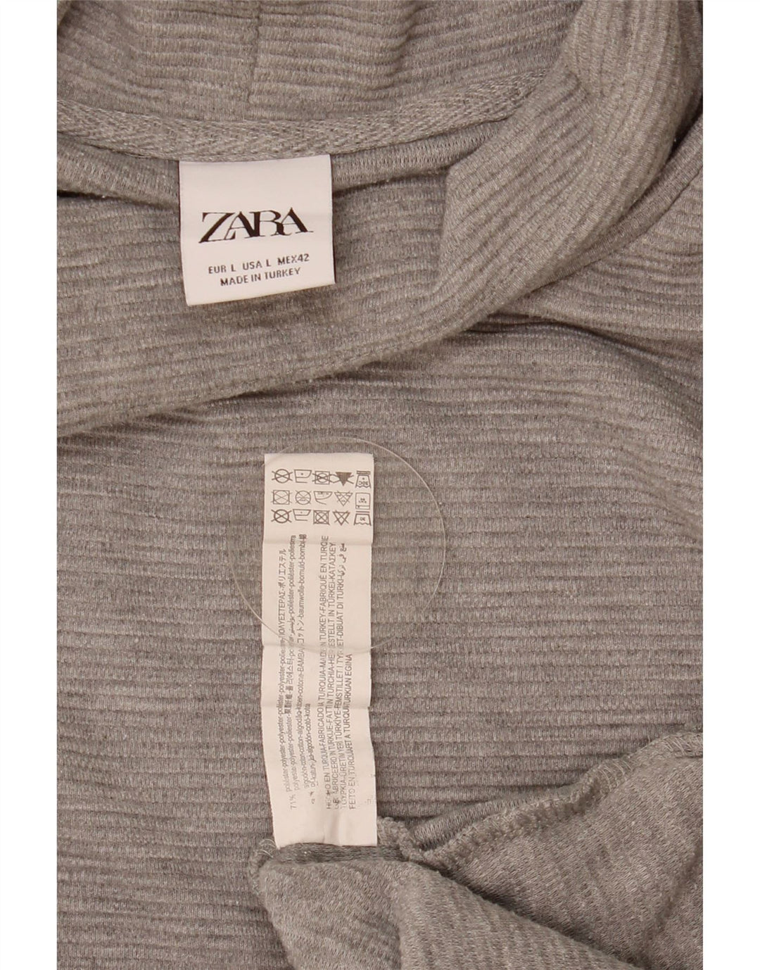 Maglione maglione collo alto da uomo Zara grande poliestere grigio