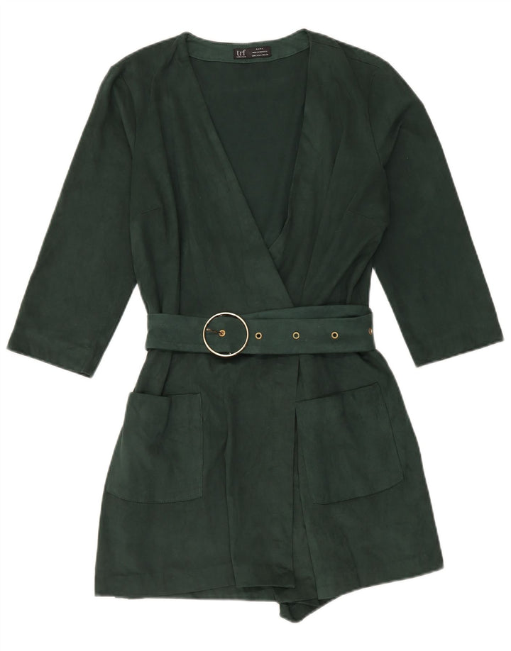Tutina corta da donna Zara UK 14 grande verde poliestere