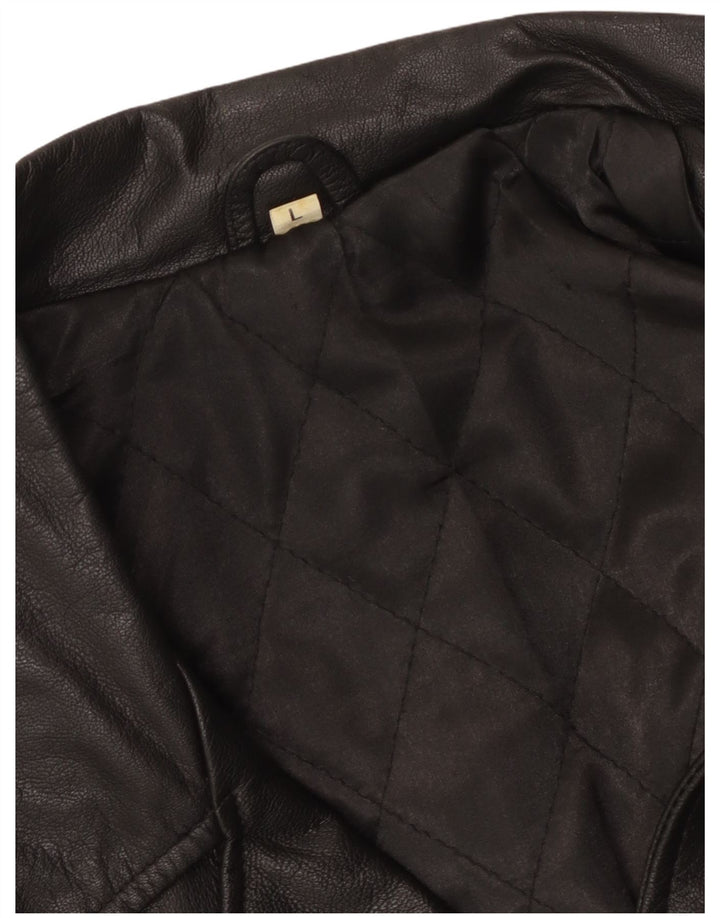 Giacca in pelle vintage da uomo UK 40 grande nera