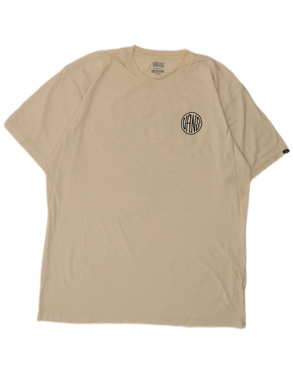 T-shirt da uomo Vans Classic Fit XL in cotone floreale bianco sporco