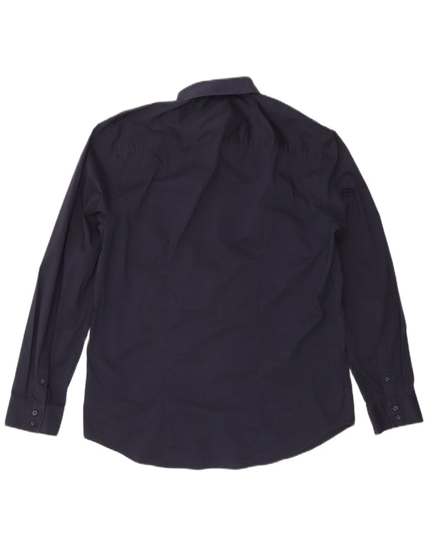 Camicia Guess da uomo slim fit XL in cotone blu navy