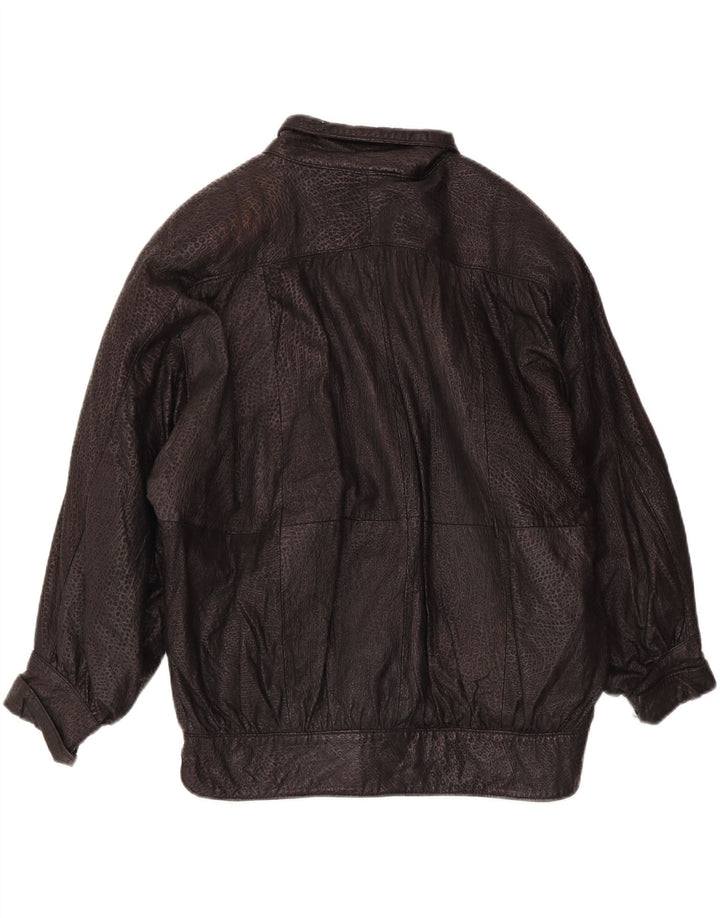 VINTAGE Womens Leather Jacket UK 20 2XL Black Spotted Vintage Vintage and Second-Hand Vintage from Messina Hembry 