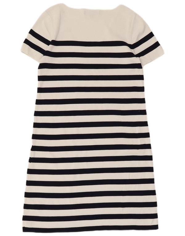 Crew Clothing Abito maglione da donna a maniche corte UK 10 Piccolo a righe bianche