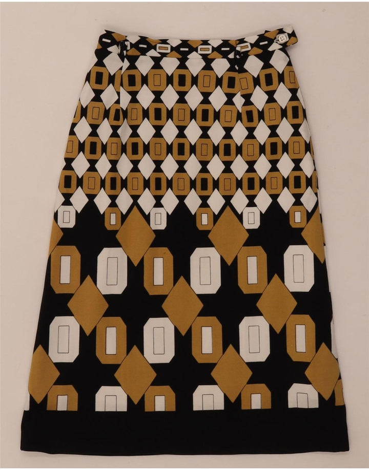 Gonna longuette da donna vintage EU 36 piccola W24 poliammide geometrica multicolore