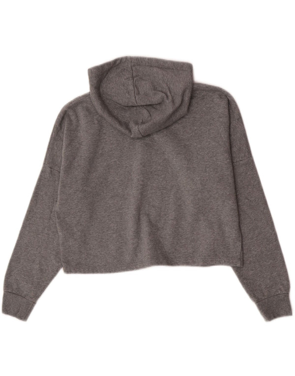 Felpa con cappuccio corta grafica per ragazze Puma 13-14 anni in cotone grigio