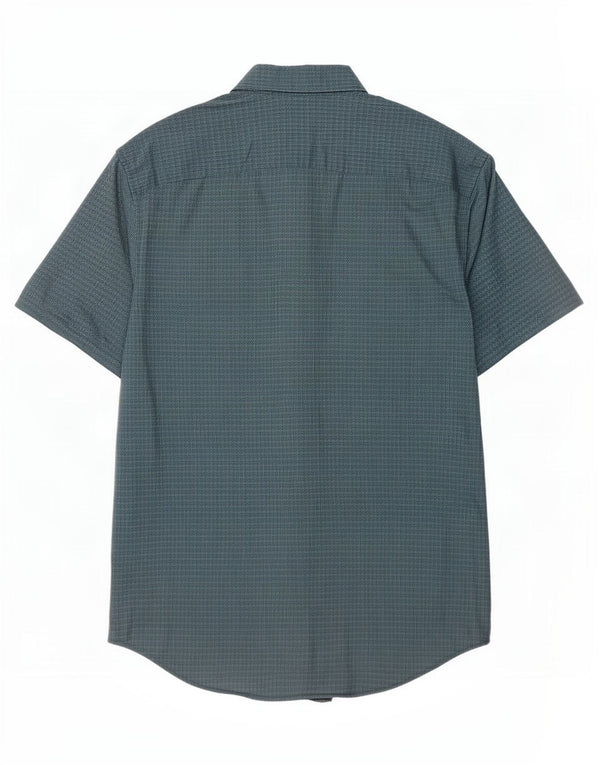 Penguin Heritage Camicia da uomo a maniche corte slim fit piccolo gessato blu