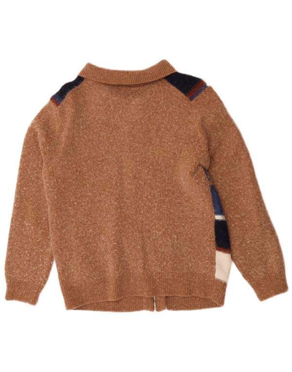 Maglione da donna Reiss con zip e collo UK 14 Marrone medio geometrico