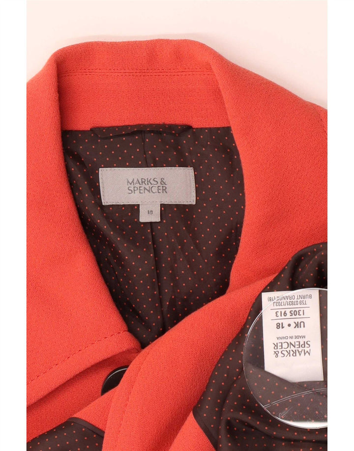 Giacca blazer doppiopetto da donna Marks & Spencer UK 18 XL Arancione
