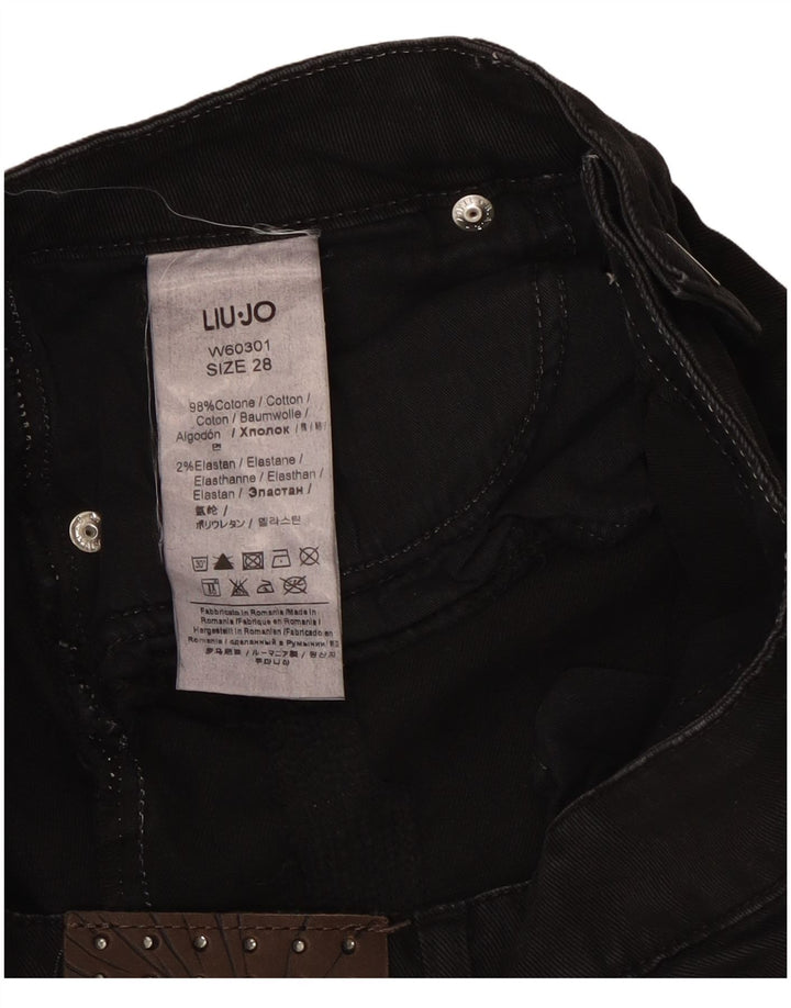 Mini gonna di jeans da donna Liu Jo W28 cotone nero medio