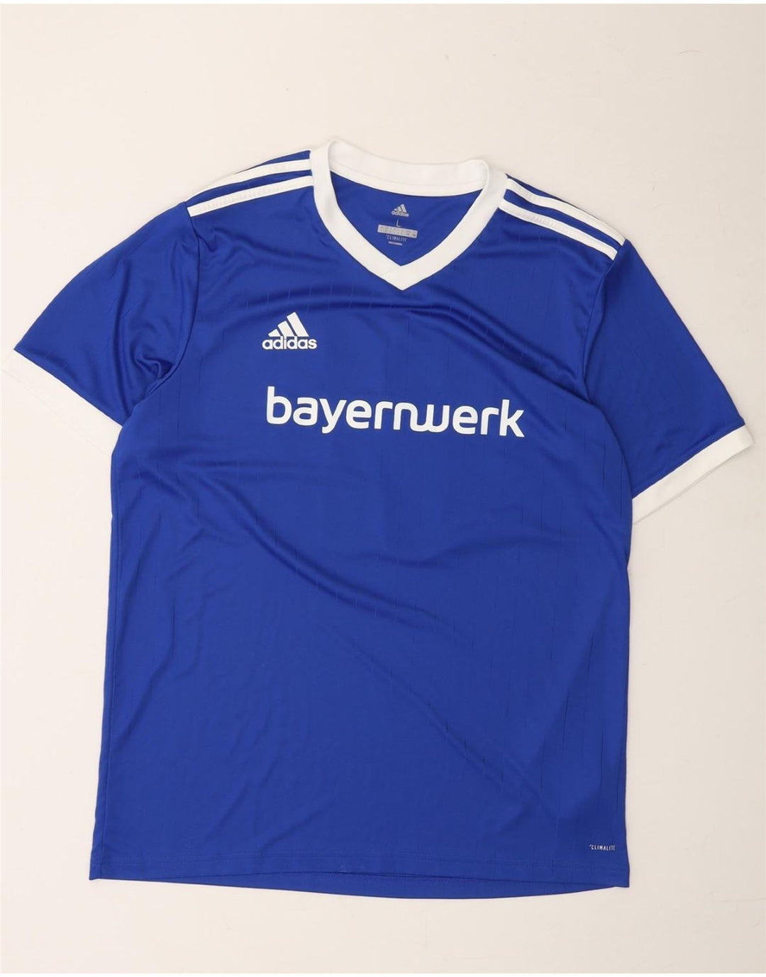 ADIDAS Mens Climalite Graphic T-Shirt Top Large Blue Polyester Vintage Adidas and Second-Hand Adidas from Messina Hembry 