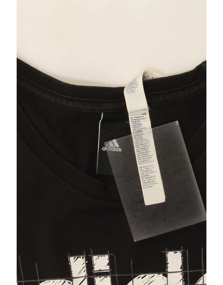 T-shirt grafica da uomo Adidas Top in cotone nero medio