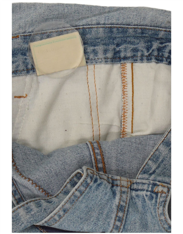 Jeans dritti con salopette grafica da donna vintage EU 38 cotone blu medio