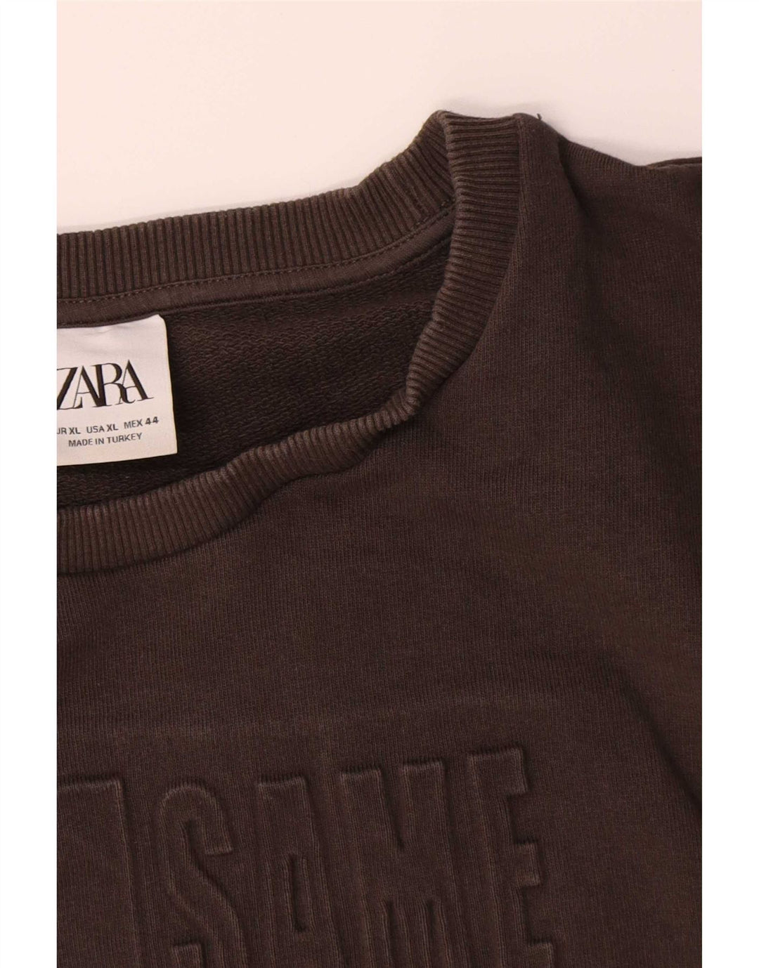 Felpa grafica da uomo Zara maglione XL cotone marrone