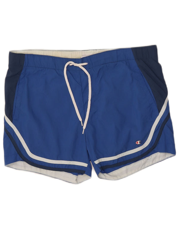 Pantaloncini da bagno da uomo Champion in poliammide color block blu medio