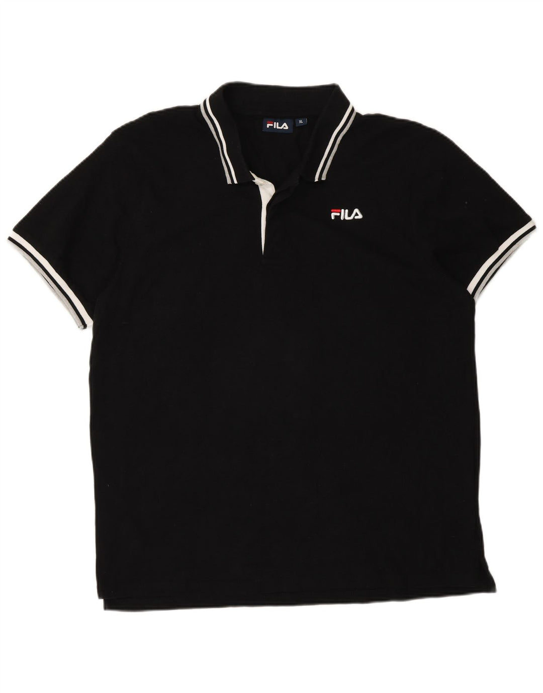 Polo da uomo Fila XL in cotone a righe nere