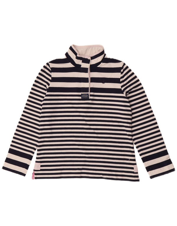 Joules Felpa da Donna con Collo a Bottone, Maglione UK 14, Grandi Righe Blu Navy