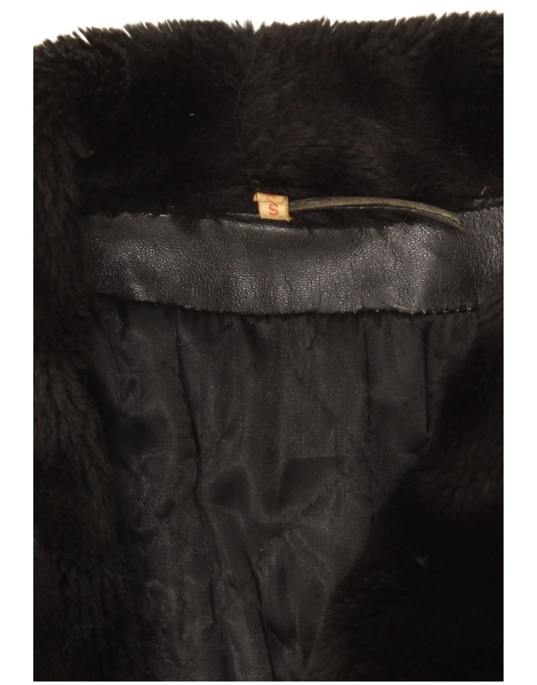 Giacca in pelle oversize da donna vintage UK 10 piccola in pelle nera