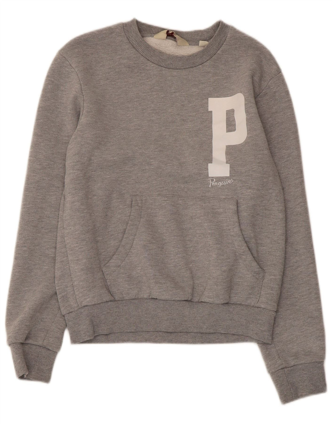 Felpa grafica da uomo Penguin Maglione piccolo cotone grigio