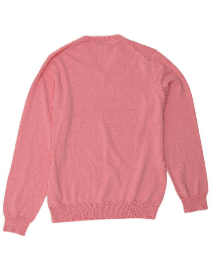 Maglione da uomo con scollo a V Marks & Spencer in cotone rosa medio