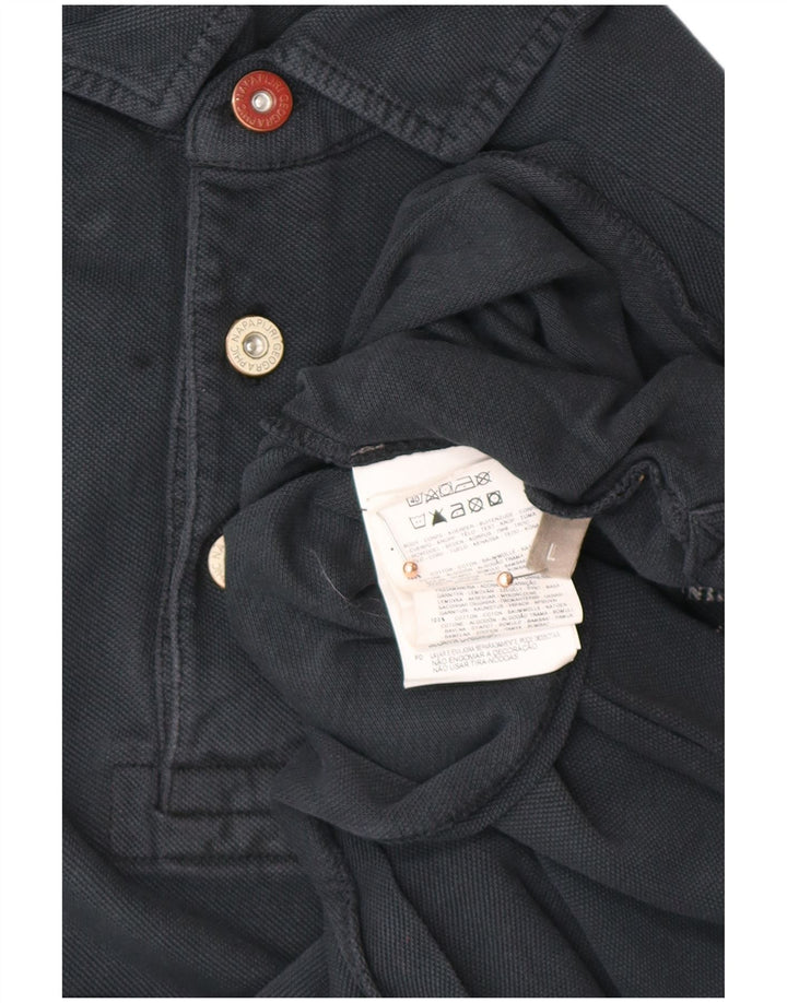 Polo grafica da uomo NAPAPIJRI grande in cotone blu navy