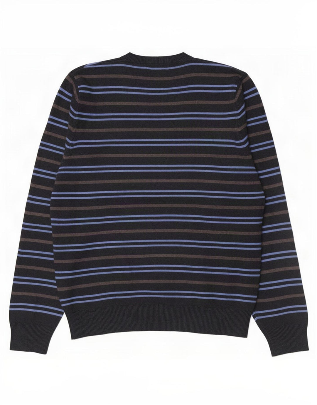 Maglione da uomo con scollo a V Marks & Spencer medio acrilico a righe blu navy