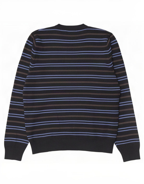 Maglione da uomo con scollo a V Marks & Spencer medio acrilico a righe blu navy