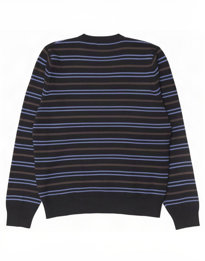 Maglione da uomo con scollo a V Marks & Spencer medio acrilico a righe blu navy