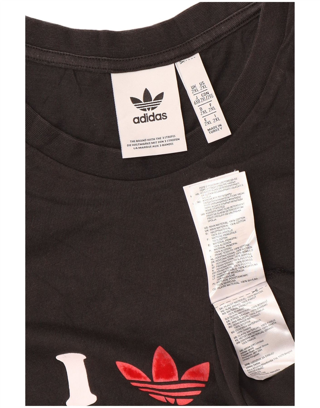 T-shirt grafica da uomo Adidas Top 2XL cotone nero