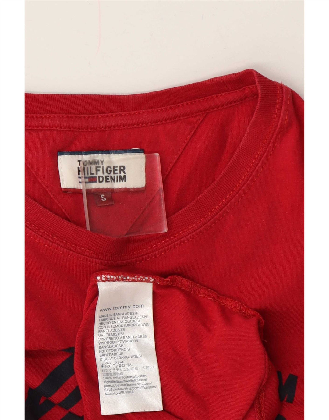 T-shirt grafica da uomo Tommy Hilfiger Top piccola in cotone rosso
