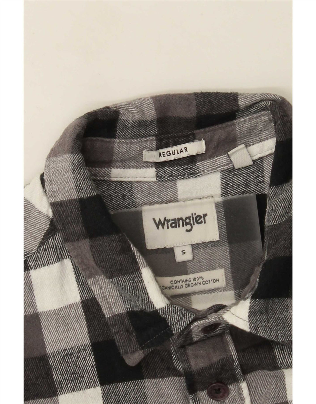 Camicia Wrangler da uomo in flanella vestibilità regolare, piccolo cotone a quadri grigi