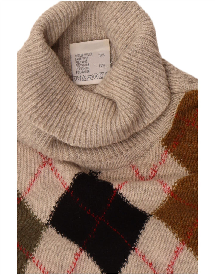 Maglione maglione da uomo a collo alto Tom Tino IT 50 grigio medio a rombi/diamante