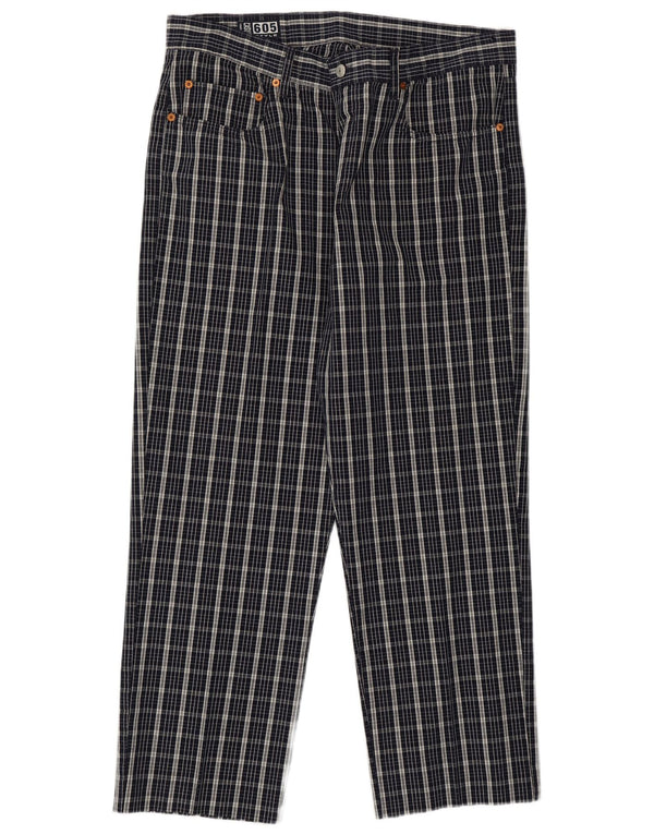 Casucci Pantaloni casual dritti da uomo W38 L28 in cotone a quadri blu navy