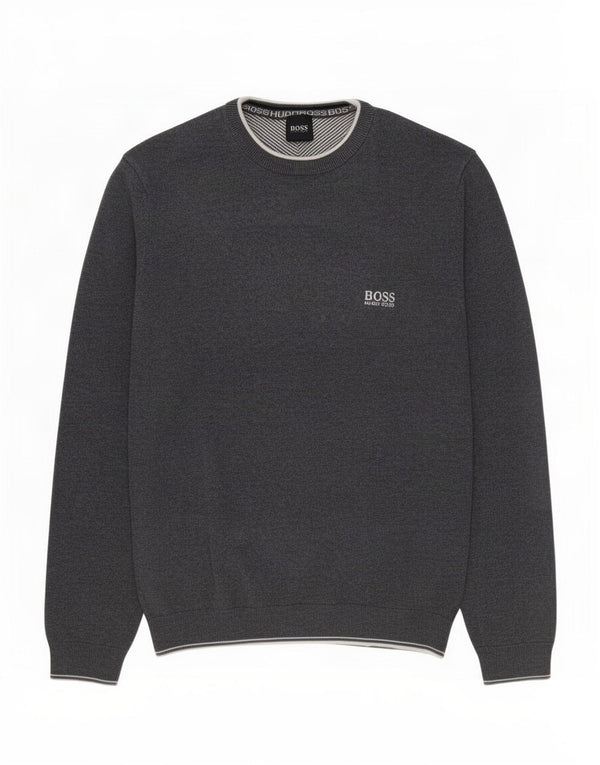 Maglione maglione girocollo da uomo Hugo Boss grigio medio