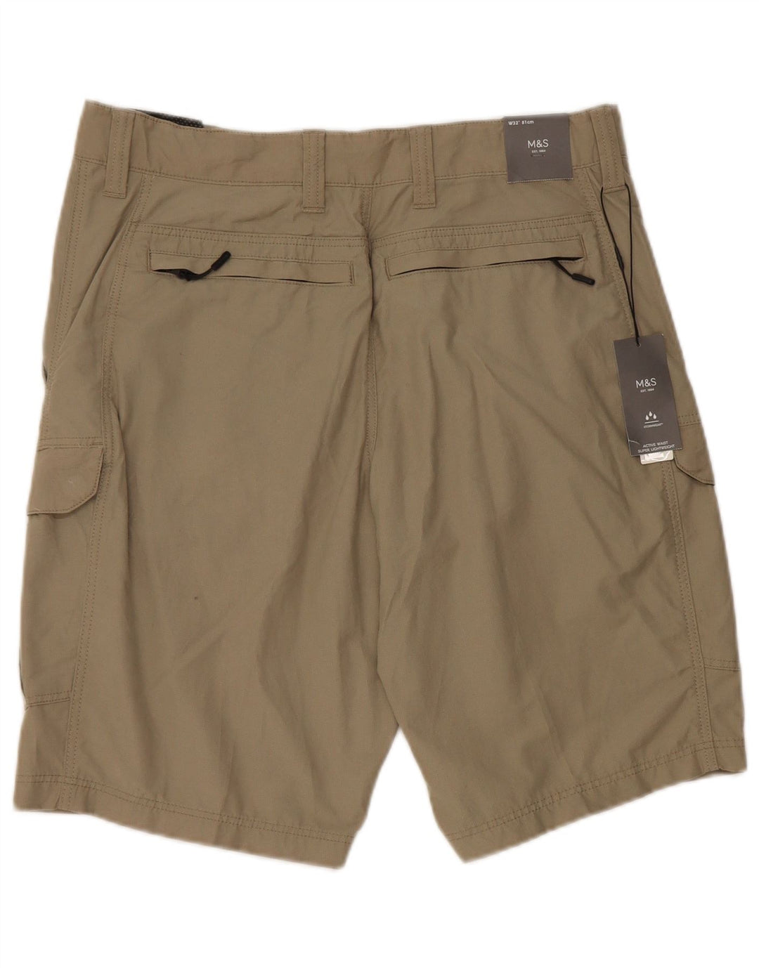 Pantaloncini cargo da uomo Marks & Spencer W32 cotone beige medio