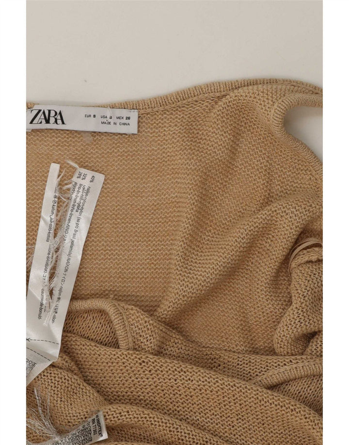 Abito sottoveste da donna Zara UK 10 piccolo in nylon beige