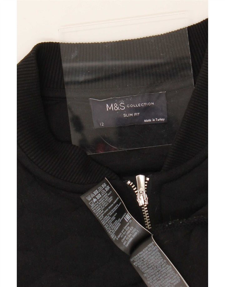 Giacca da ginnastica da donna slim fit Marks & Spencer UK 12 media nera