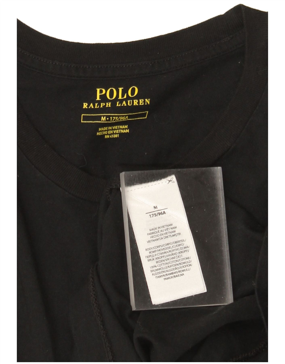 T-shirt da uomo Polo Ralph Lauren Top in cotone nero medio