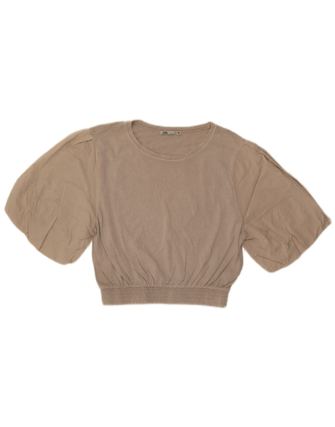 Top corto da donna ZARA in cotone grigio UK 10