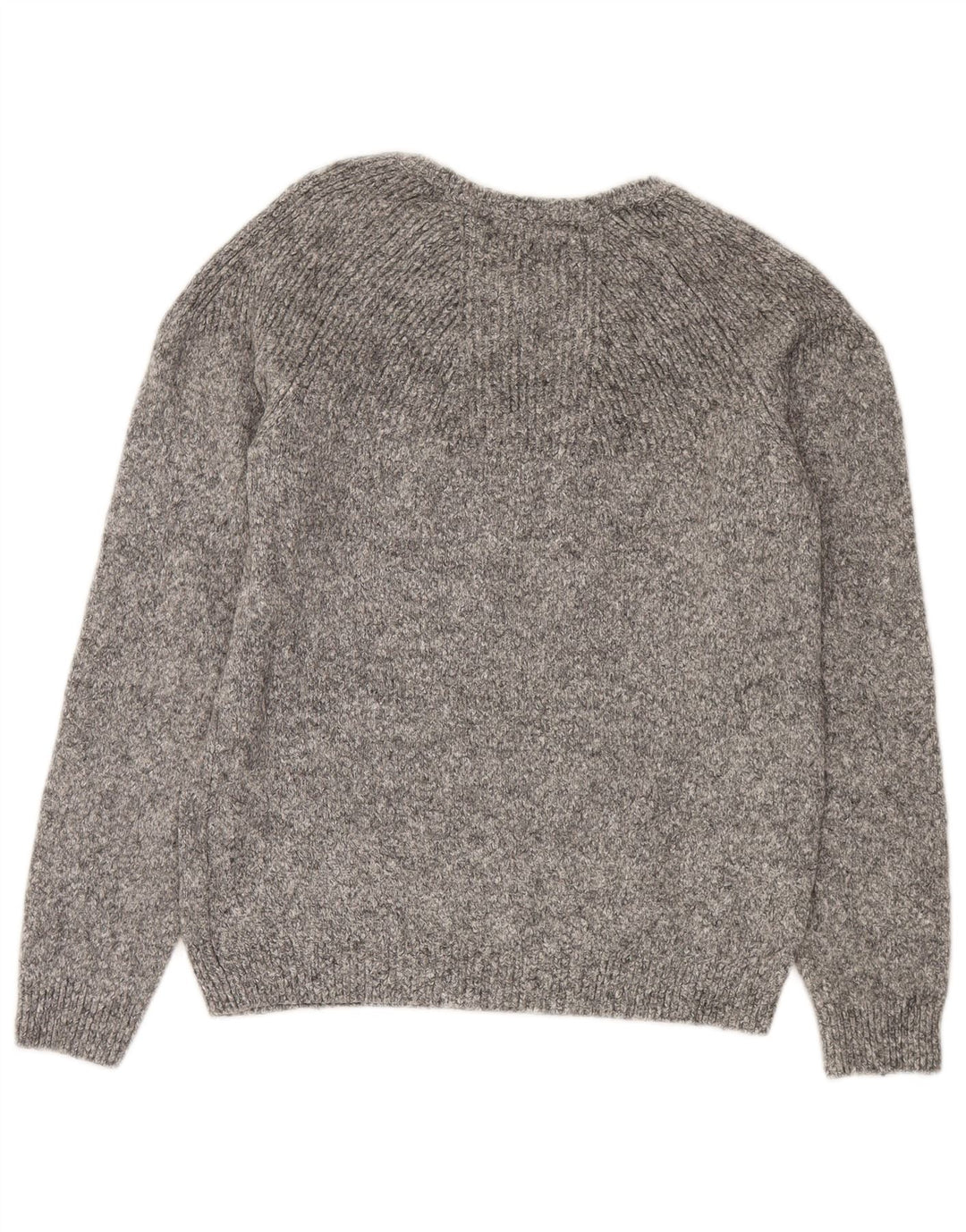 Maglione Zara da uomo con scollo a barca in lana screziata grigio medio