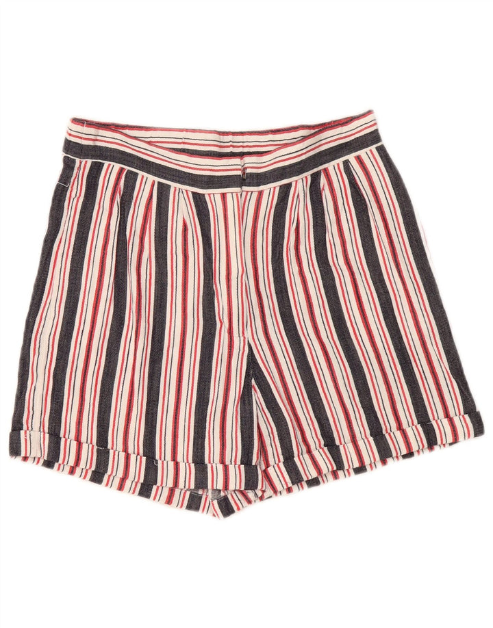 Pantaloncini chino da donna French Connection UK 8 piccoli W28 a righe multicolori