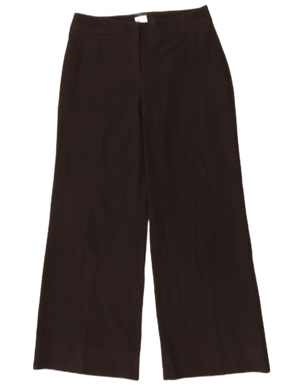 Pantaloni casual a gamba larga da donna Oasis UK 10 Small W28 L28 Poliestere nero