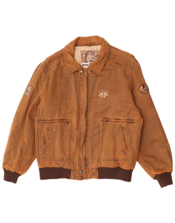 Giubbotto bomber grafico da uomo tipo A-8 WPM UK 42 XL blocco colore marrone