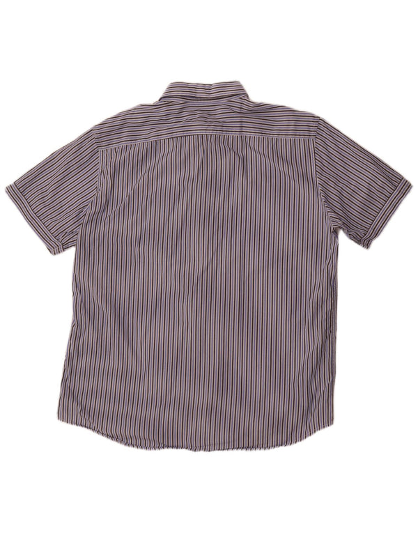 Camicia a maniche corte vestibilità regolare da uomo Carrera 2XL cotone a righe blu