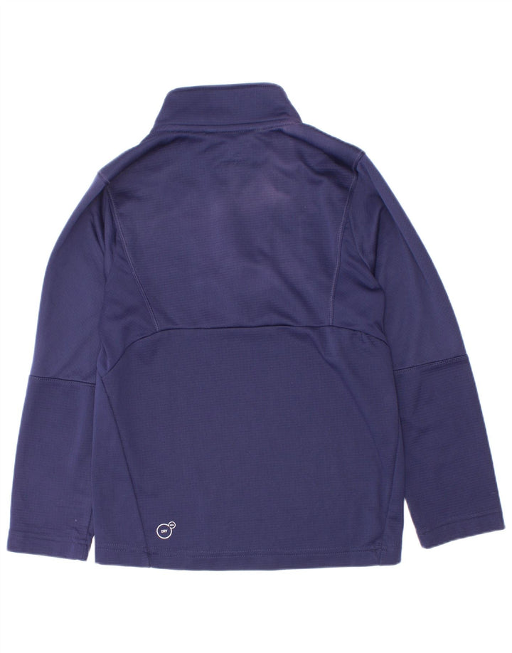 Top della tuta da ginnastica Puma da bambino con zip e collo, 7-8 anni, blu navy
